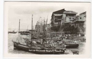 Produce Boats Panama 1950s RPPC real photo postcard