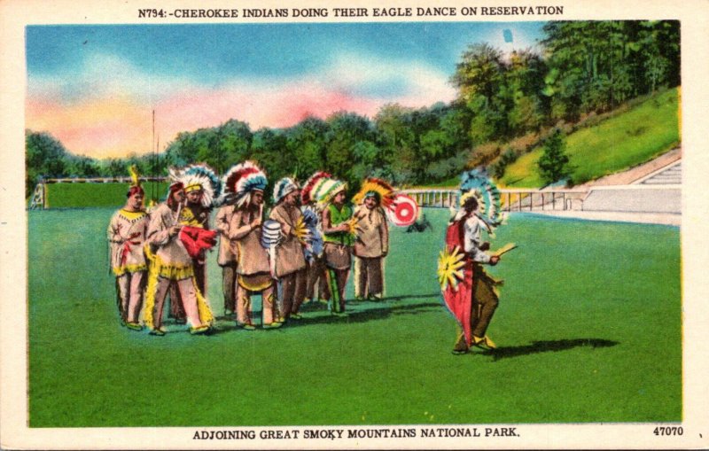 Cherokee Indians Doing Eagle Dance Cherokee Indian Reservation Great Smoky Mo...