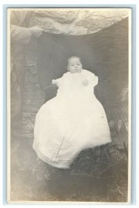 1913 Cute Baby Dress White RPPC Photo Unposted Antique Postcard