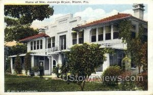 Home of Wm. Jennings Bryan - Miami, Florida FL Postcard