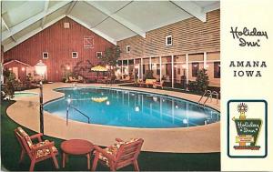 AMANA, IOWA Holiday Inn Interior Pool Curt Teich CO 10849 postcard