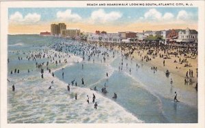 New Jersey Atlantic City Beach And Boardwalk Looking South