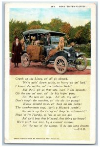 Asheville North Carolina NC Postcard Head 'Er Fer Floridy Vintage Car Dogs c1920