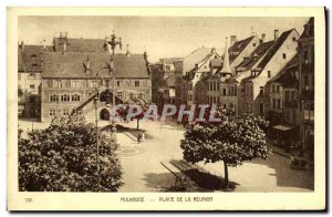 Old Postcard Mulhouse Place De La Reunion