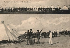Netherlands Aankomst van een Regiment Harskamp Military Vintage Postcard 03.94