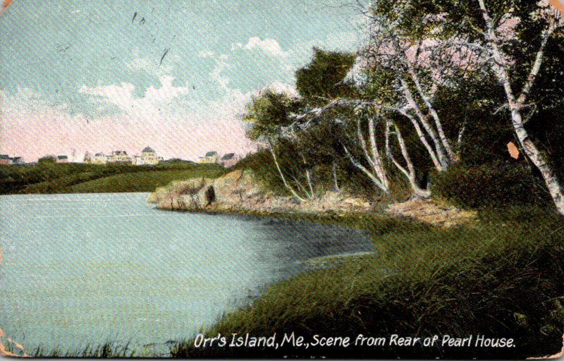 Maine Orr's Island Scene From Rear Of Pearl House 1909