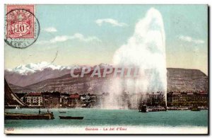 Switzerland Geneve Old Postcard The jet & # 39eau