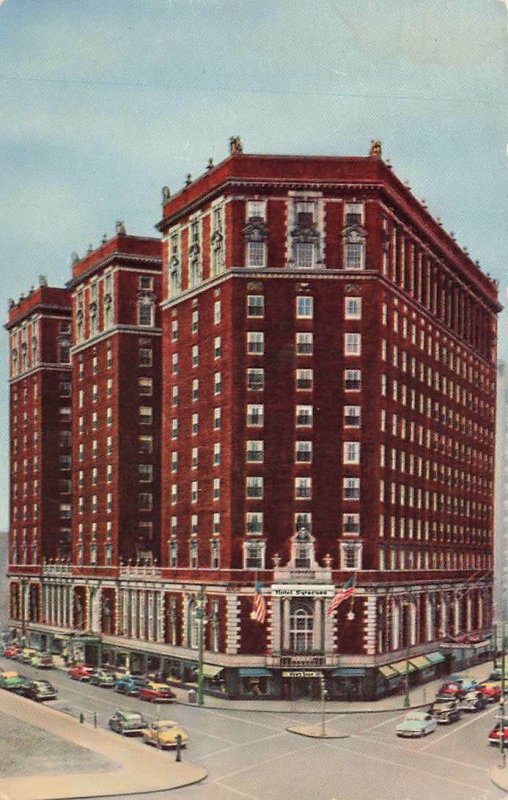 Hotel Syracuse Old CArs Syracuse NY Chrome VTG P127