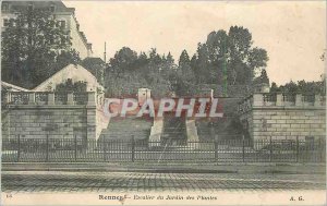 Old Postcard Rennes Escalier du Jardin des Plantes