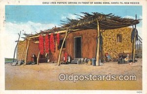 Chili Red Pepper Drying Santa Fe, New Mexico, USA Postal Used Unknown 