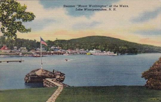 New Hampshire Lake Winnipesaukee Steamer Mount Washington At The Weirs