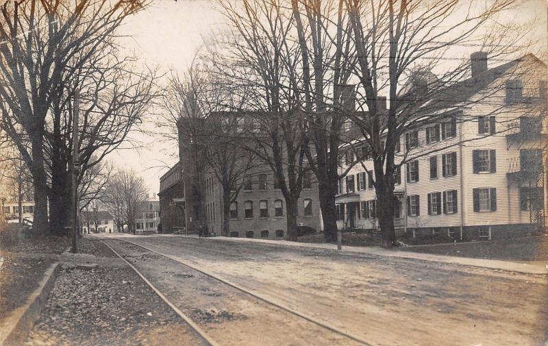 West Upton MA Boarding House & Knowlton Straw Roks Factory RPPC c1910 