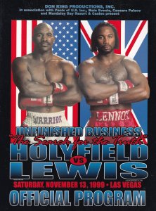 Holyfield vs Lennox Lewis 1999 Las Vegas Boxing Programme & Poster