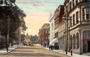 george street looking west halifax Nova Scotia canada L4517 antique postcard 