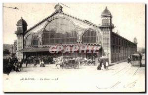 Old Postcard Le Havre train station