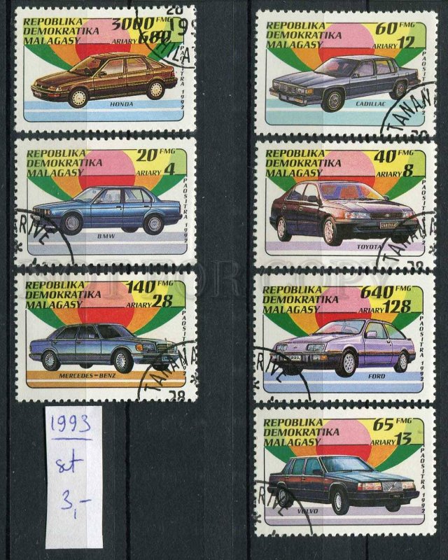 266137 MADAGASKAR 1993 year used stamps set CARS