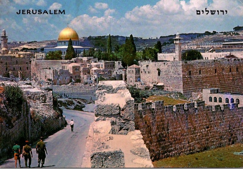 Israel Jerusalem Temple Area With Wailing Wall In The Foreground