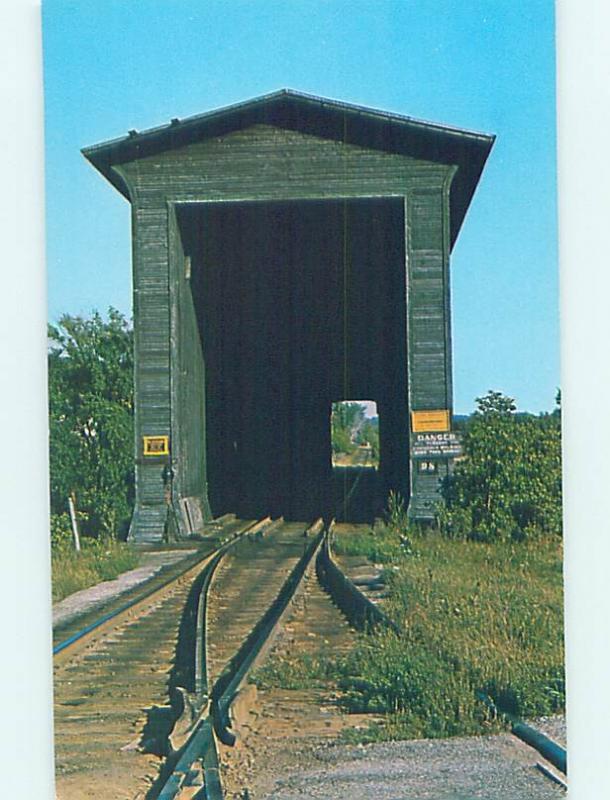Unused Pre-1980 TRAIN TRACKS UNDERCOVERED BRIDGE Swanton Vermont VT H8002