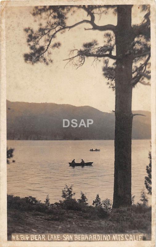 C75/ Big Bear Lake San Bernardino Mountains California Ca Postcard RPPC 1918