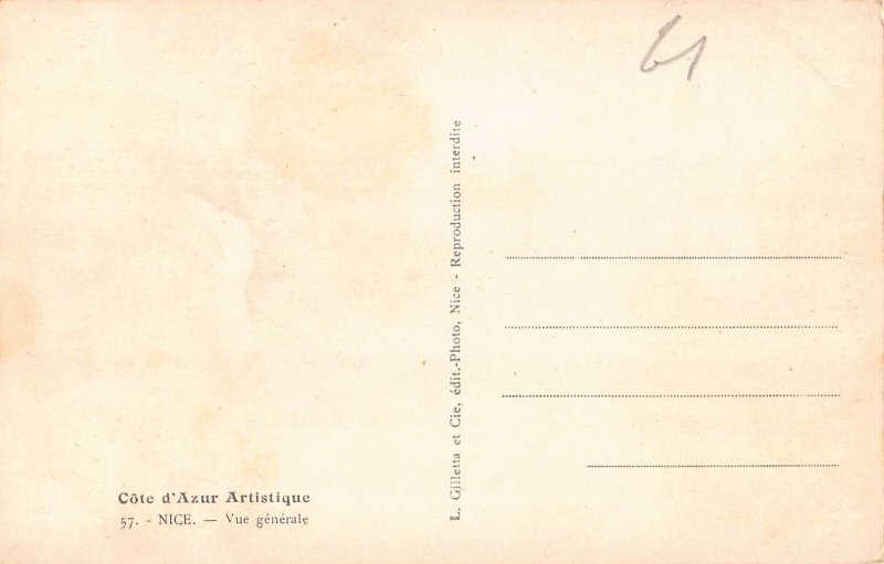 France Nice General View vintage postcard