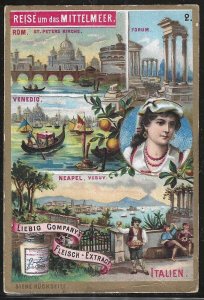 Italy, Liebig Co. Meat Extract, Early Trade Card, Size: 105mm x 71 mm