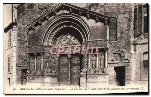 Old Postcard Arles La Cathedrale Saint Trophime Portal