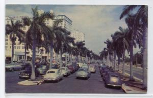 Biscayne Boulevard Cars Miami Florida postcard