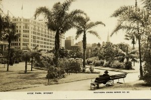 australia, NSW, SYDNEY, Hyde Park (1920s) Southern Cross Series RPPC Postcard