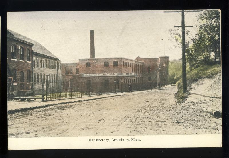 Amesbury, Massachusetts/MA/Mass Postcard, Hat Factory