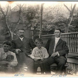 1910s Iowa ID'd Thiel Brothers Family RPPC Photo PC German Methodist Pastor A45 
