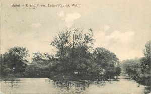 Postcard Michigan Eaton Rapids Island Grand River #5238 1910 22-14412