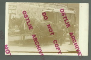 Boston MASSACHUSETTS RPPC c1910 ICE DELIVERY WAGON Men Tongs BUFFALO BILL POSTER