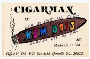 QSL Radio Card From Greenville S. C. South Carolina KSM 0913 