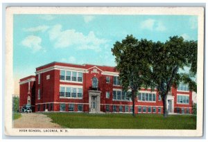 1920 High School Exterior Laconia New Hampshire NH Vintage Naturekrom Postcard 