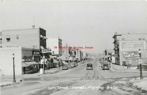 WY, Sheridan, Wyoming, RPPC, Main Street, Business Area, 40s Cars, Nixon Photo