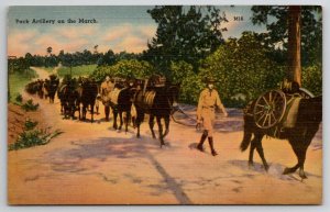 US Military Pack Artillery On The March Postcard A43