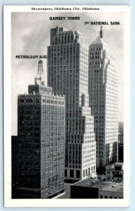 OKLAHOMA CITY, OK ~ SKYSCRAPERS Petroleum, Ramsey Tower, National Bank Postcard