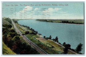 1910 The Missouri River And The Northwestern Railway Sioux City Iowa IA Postcard