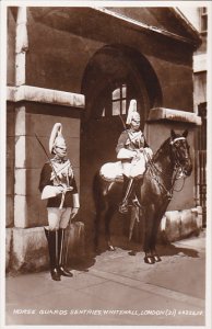 England London Mounted Horse Guards Sentries Real Photo