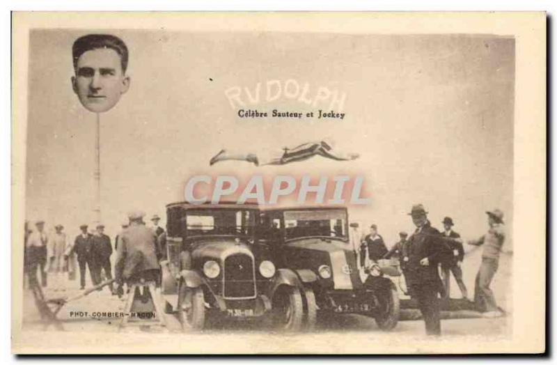 Old Postcard Rudolph Celebre jumper and jockey Automotive