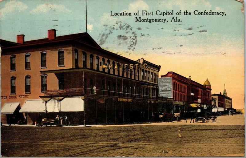 Vtg Montgomery Alabama AL First Capitol of Confederacy 1910s Postcard