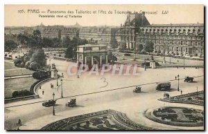 Old Postcard Panorama Paris Tuileries and Carrousel Arc de Triomphe