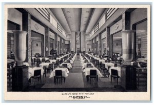 c1940 Eaton's New Restaurant Ninth Floor Store Natacha Carlu Montreal Postcard