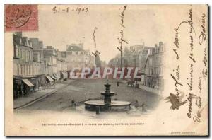 Postcard Old Saint Hilaire du Harcouet Square Domfront Road basin