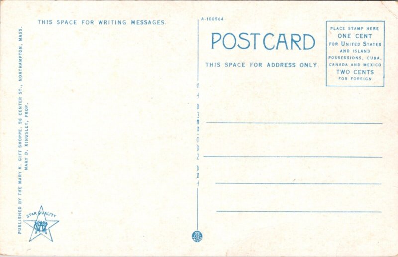 Postcard Mary K. Gift Shoppe 56 Center Street, Northampton, Massachusetts
