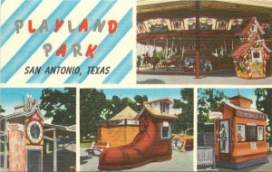 Postcard Texas San Antonio Playland Park multi View amusement 23-116574