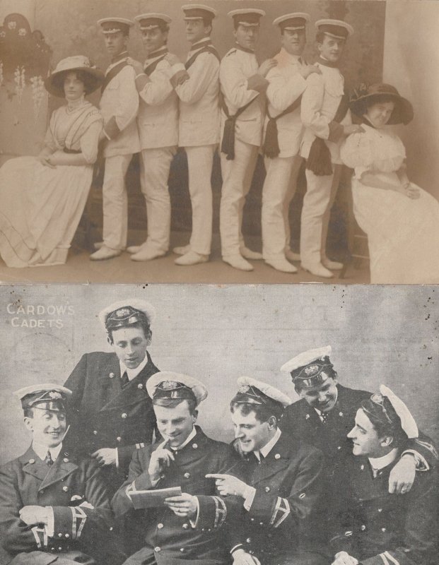 Cardows Cadets Military Music Hall & Pierrots 2x Old Postcard s
