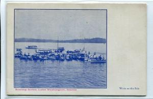 Boating Scene Lake Washington Seattle WA 1905c postcard