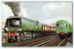 c1950 SR Unrebuilt Merchant Navy 462 No 35017 Belgian Locomotive Train Postcard