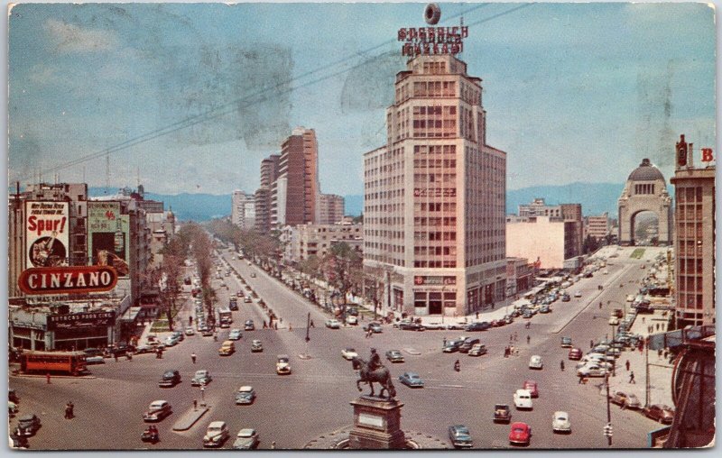 1910's El Caballito Monumento De La Revolucion Y Paseo De La Reforma Postcard
